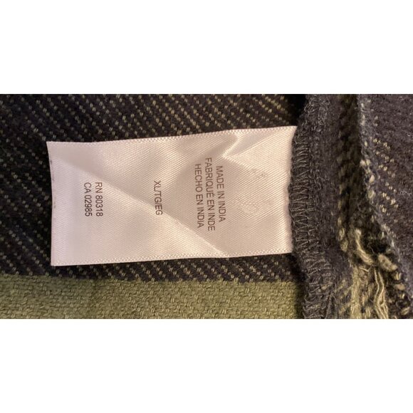 Green & Black Plaid Button-Up Shirt Jacket, XL - Picture 8 of 9